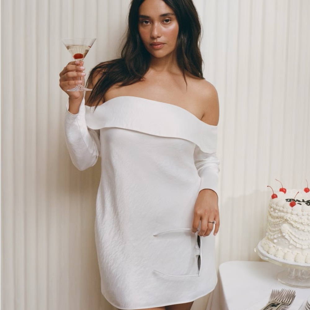 Elegant Off-Shoulder White Dress